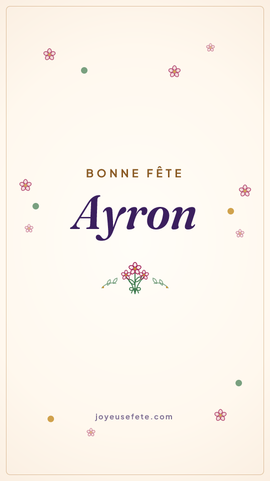 Image « Bonne fête Ayron » au format story