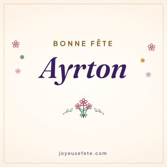 Image carrée « Bonne fête Ayrton » pour WhatsApp