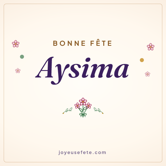 Image carrée « Bonne fête Aysima » pour WhatsApp