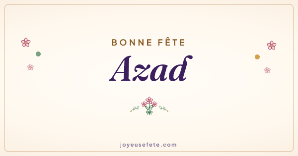 Image « Bonne fête Azad » au format large