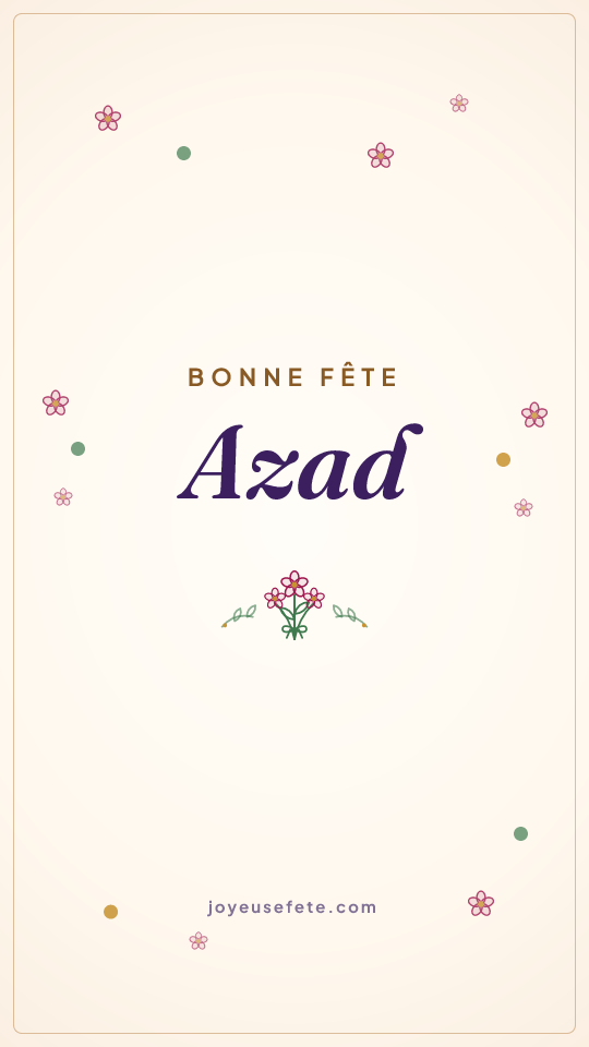 Image « Bonne fête Azad » au format story