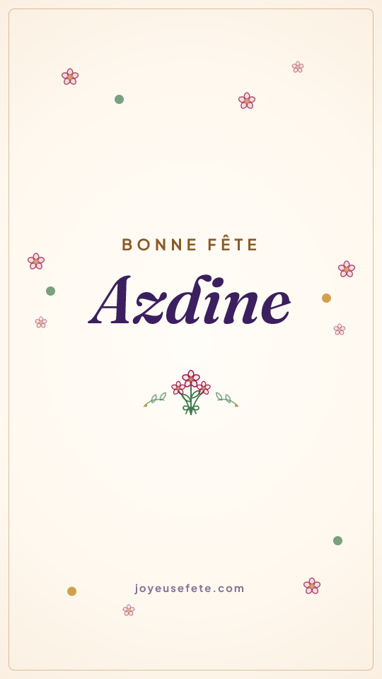 Image « Bonne fête Azdine » au format story