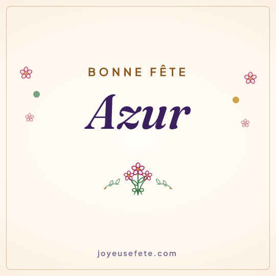 Image carrée « Bonne fête Azur » pour WhatsApp