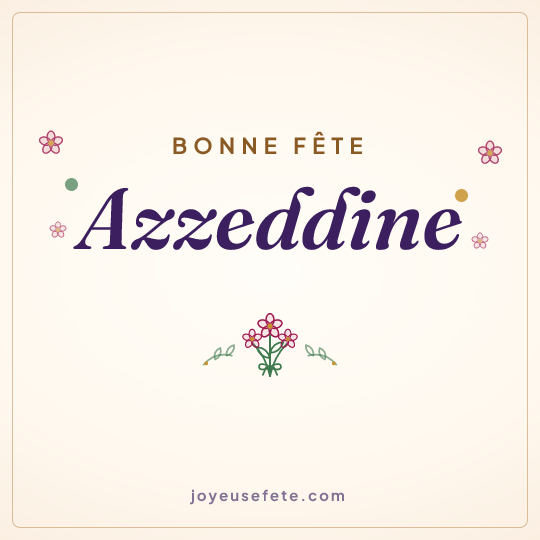 Image carrée « Bonne fête Azzeddine » pour WhatsApp