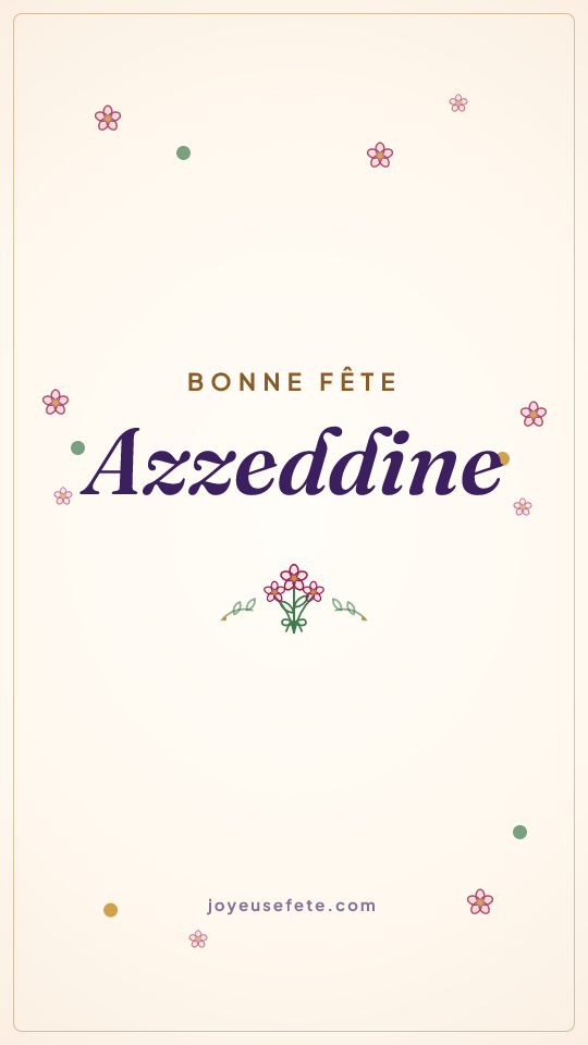 Image « Bonne fête Azzeddine » au format story