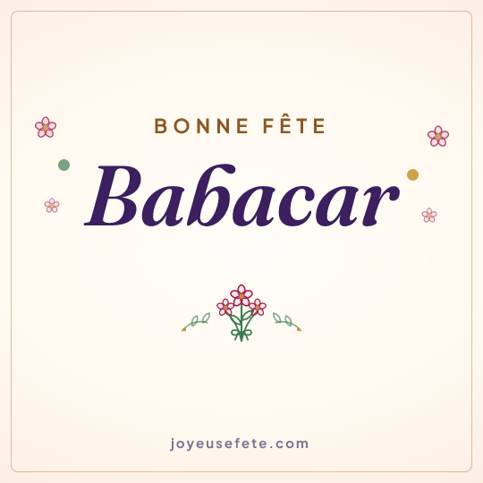 Image carrée « Bonne fête Babacar » pour WhatsApp