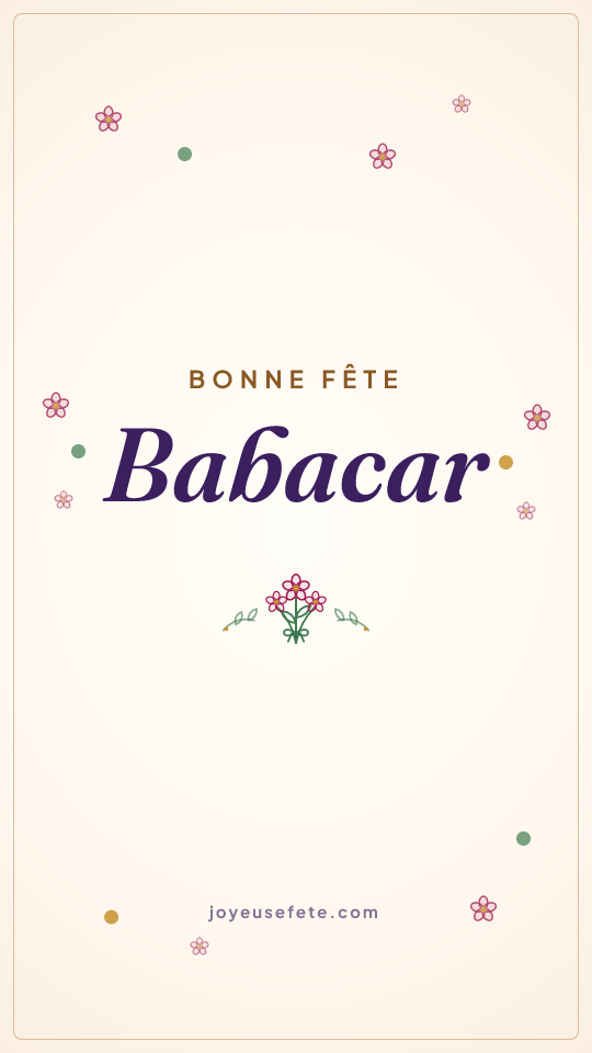 Image « Bonne fête Babacar » au format story
