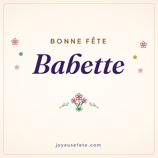 Image carrée « Bonne fête Babette » pour WhatsApp