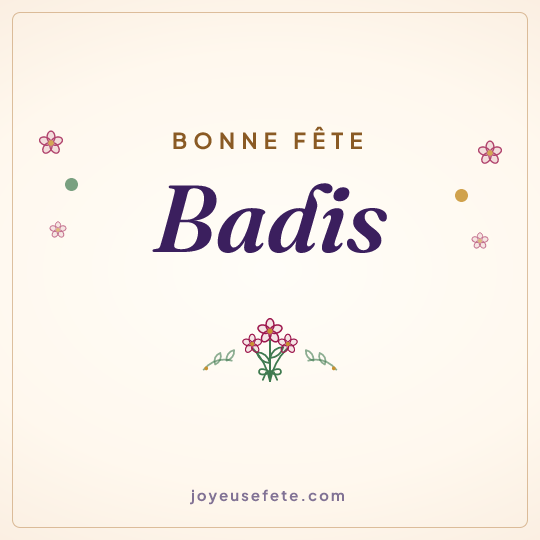 Image carrée « Bonne fête Badis » pour WhatsApp
