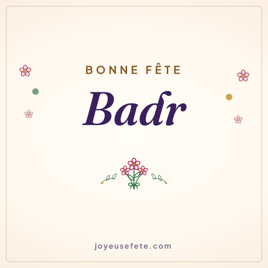 Image carrée « Bonne fête Badr » pour WhatsApp