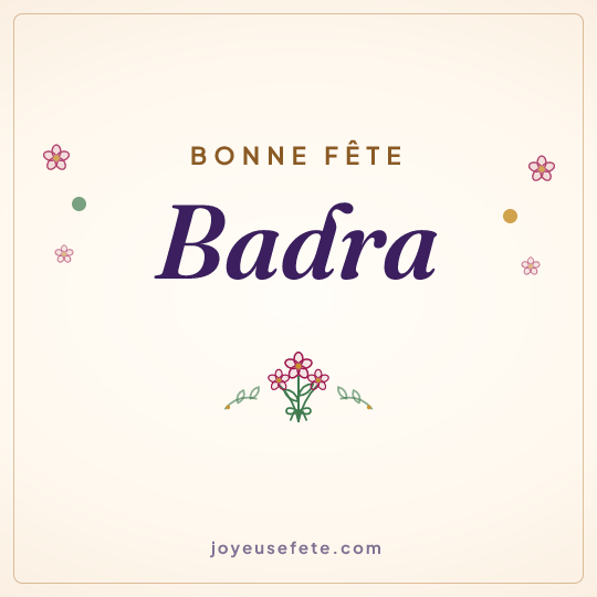 Image carrée « Bonne fête Badra » pour WhatsApp