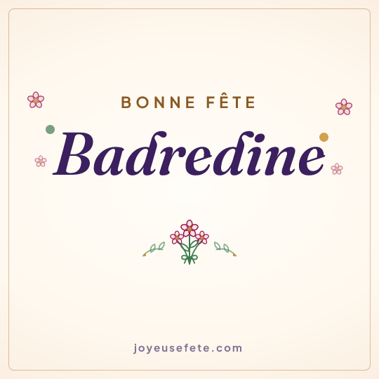Image carrée « Bonne fête Badredine » pour WhatsApp