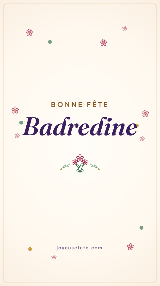 Image « Bonne fête Badredine » au format story