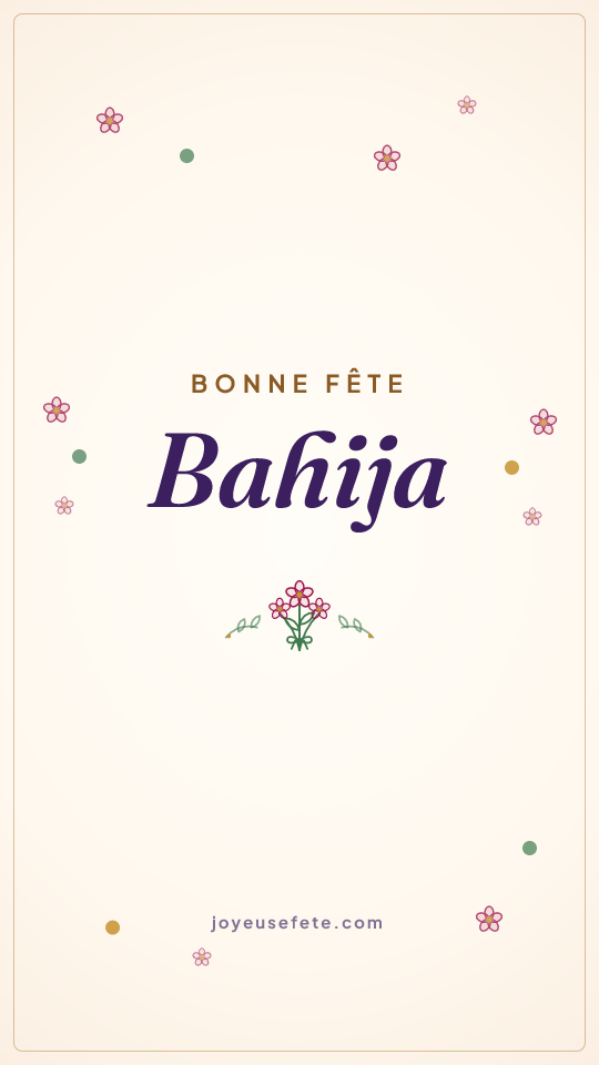 Image « Bonne fête Bahija » au format story