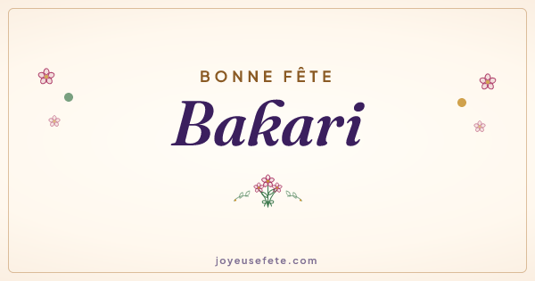 Image « Bonne fête Bakari » au format large