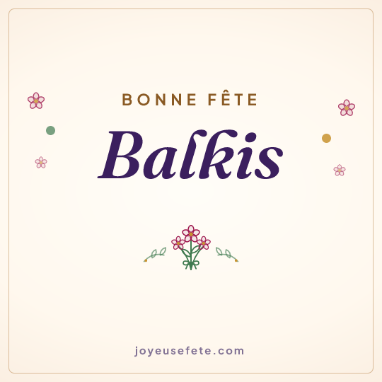 Image carrée « Bonne fête Balkis » pour WhatsApp