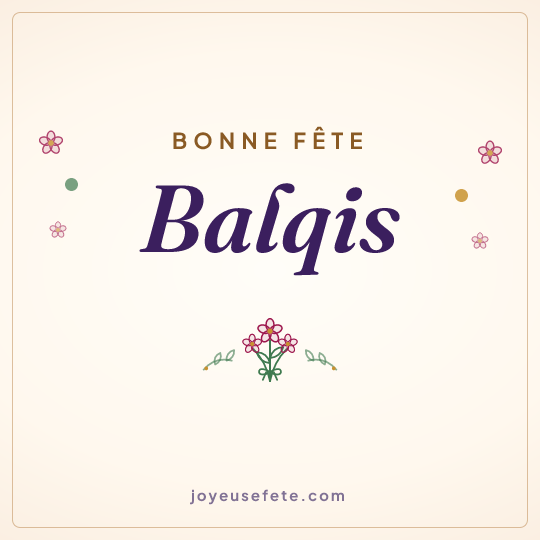 Image carrée « Bonne fête Balqis » pour WhatsApp