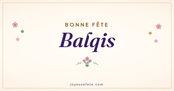 Image « Bonne fête Balqis » au format large
