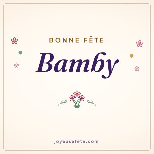 Image carrée « Bonne fête Bamby » pour WhatsApp
