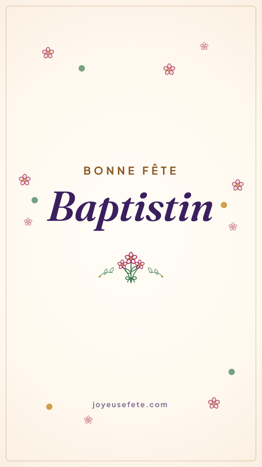 Image « Bonne fête Baptistin » au format story