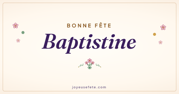 Image « Bonne fête Baptistine » au format large