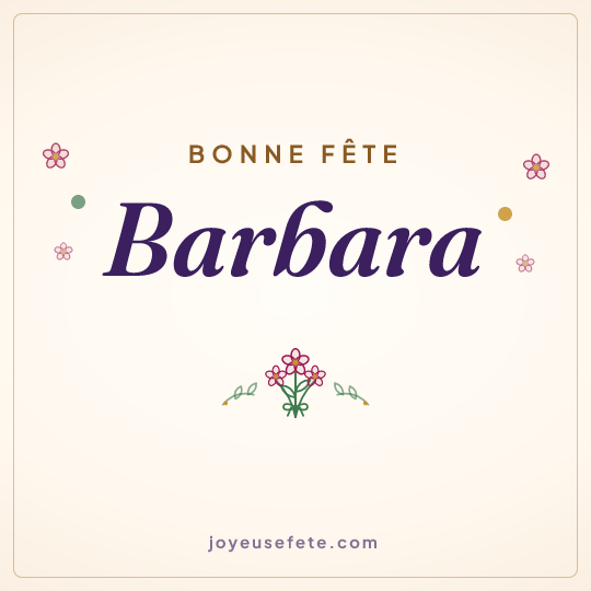 Image carrée « Bonne fête Barbara » pour WhatsApp
