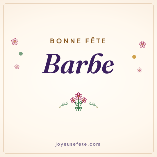 Image carrée « Bonne fête Barbe » pour WhatsApp