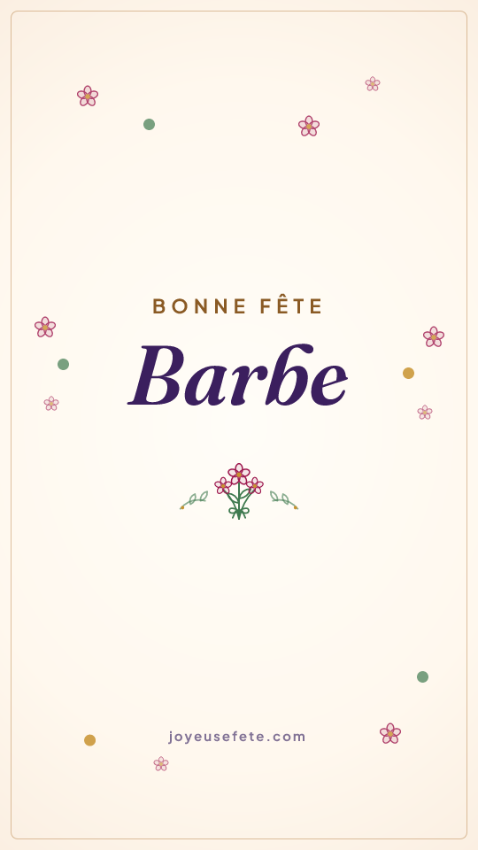 Image « Bonne fête Barbe » au format story