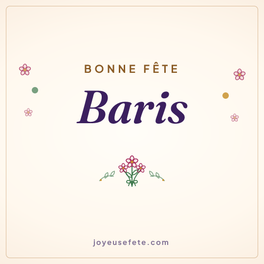 Image carrée « Bonne fête Baris » pour WhatsApp
