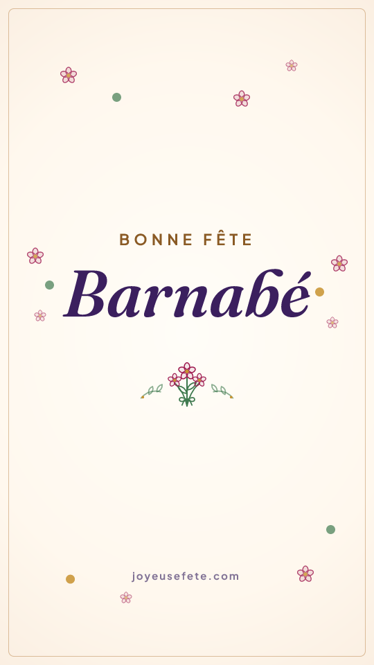 Image « Bonne fête Barnabé » au format story