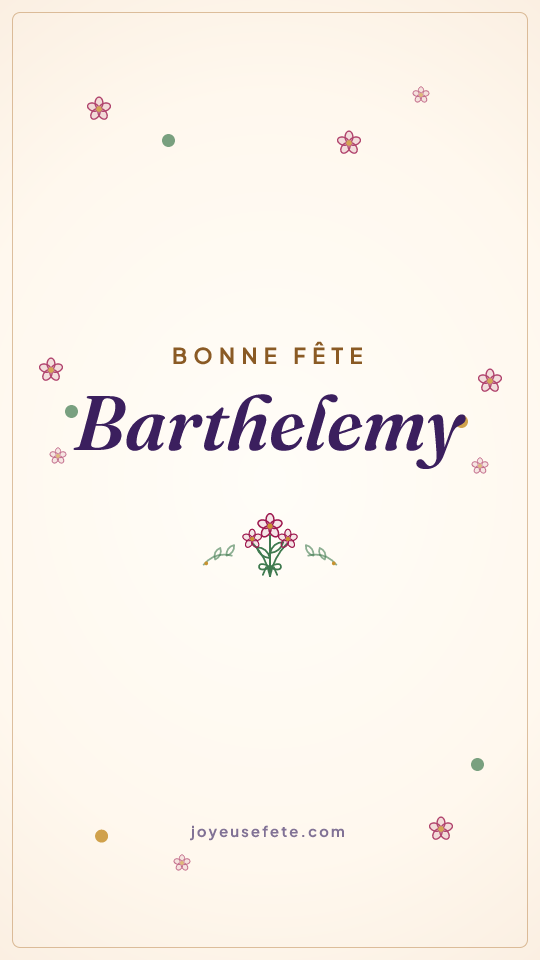 Image « Bonne fête Barthelemy » au format story