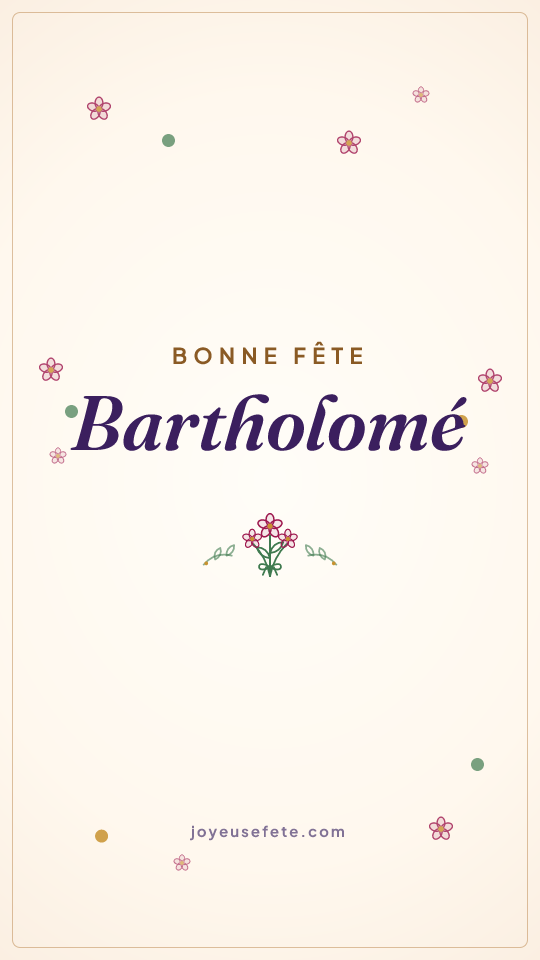 Image « Bonne fête Bartholomé » au format story