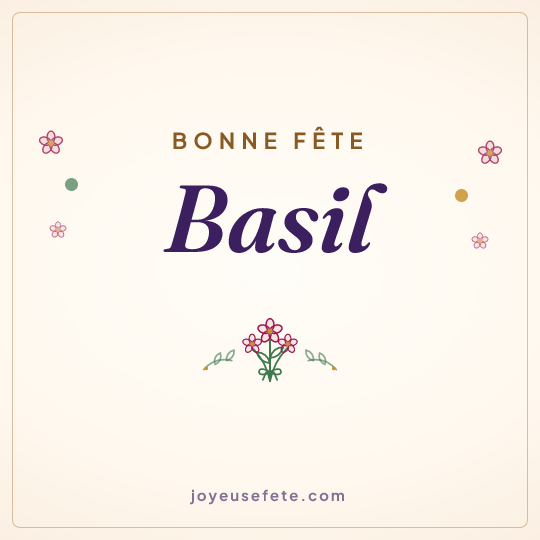 Image carrée « Bonne fête Basil » pour WhatsApp
