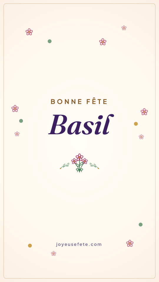 Image « Bonne fête Basil » au format story