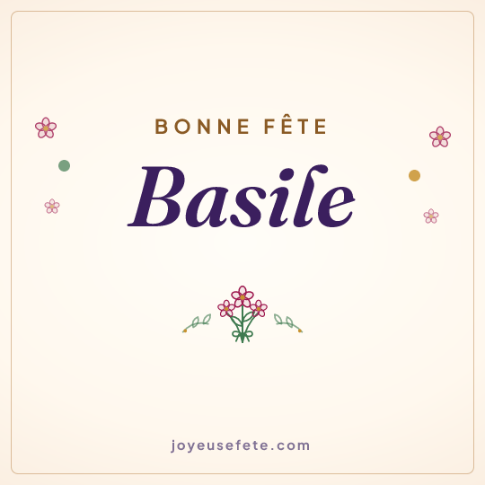 Image carrée « Bonne fête Basile » pour WhatsApp