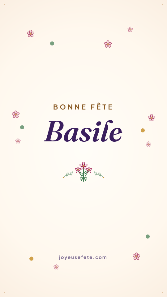 Image « Bonne fête Basile » au format story