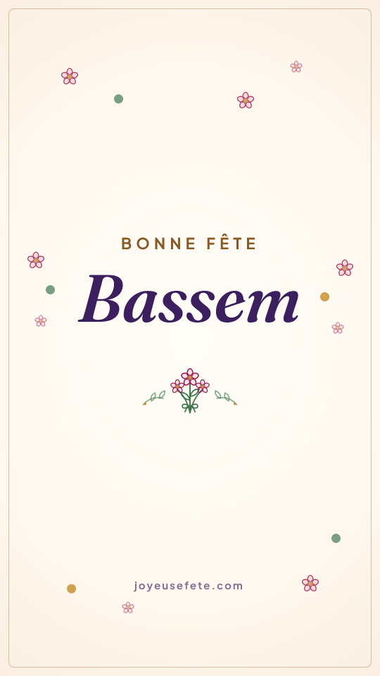 Image « Bonne fête Bassem » au format story