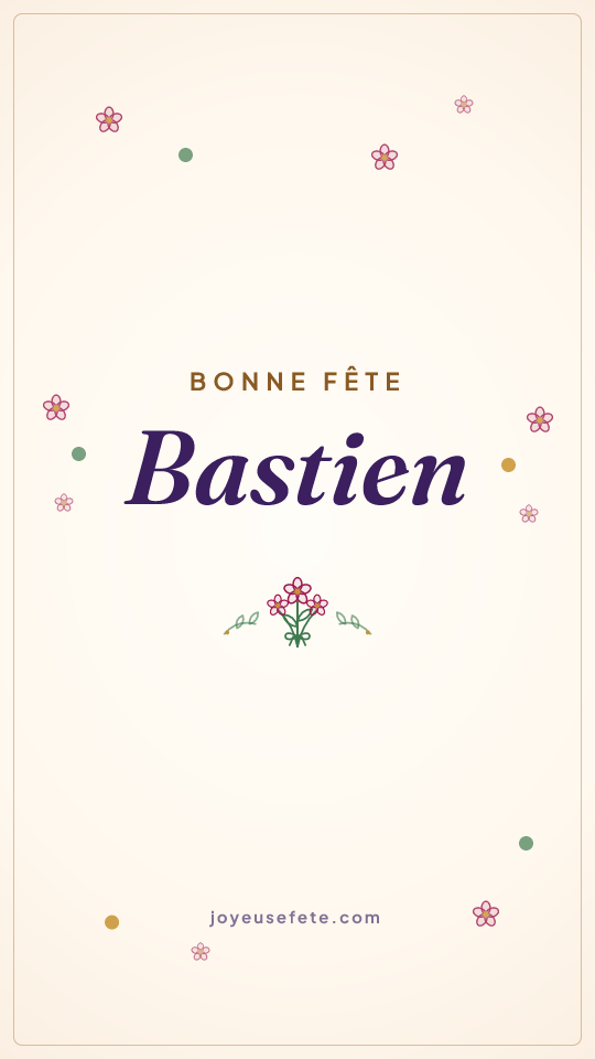 Image « Bonne fête Bastien » au format story