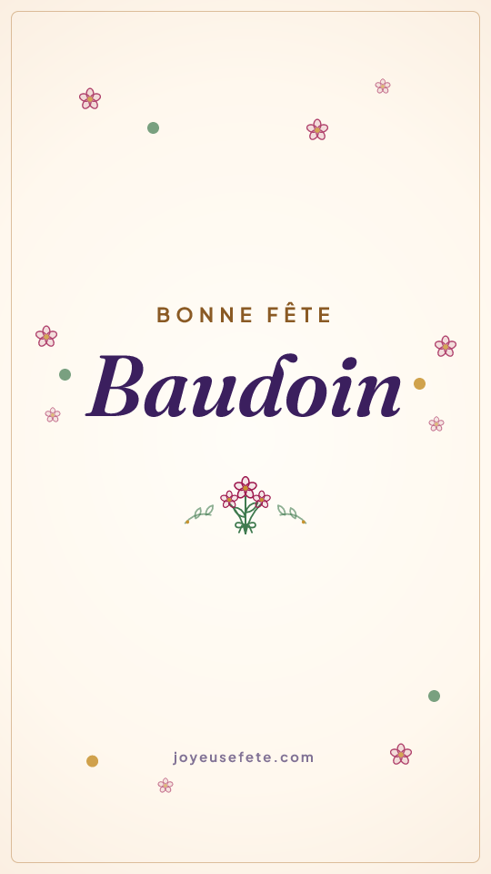 Image « Bonne fête Baudoin » au format story
