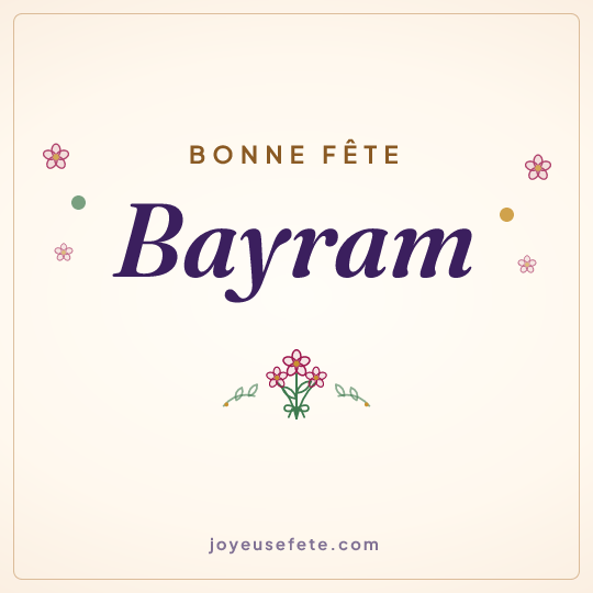 Image carrée « Bonne fête Bayram » pour WhatsApp