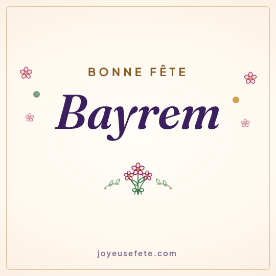 Image carrée « Bonne fête Bayrem » pour WhatsApp