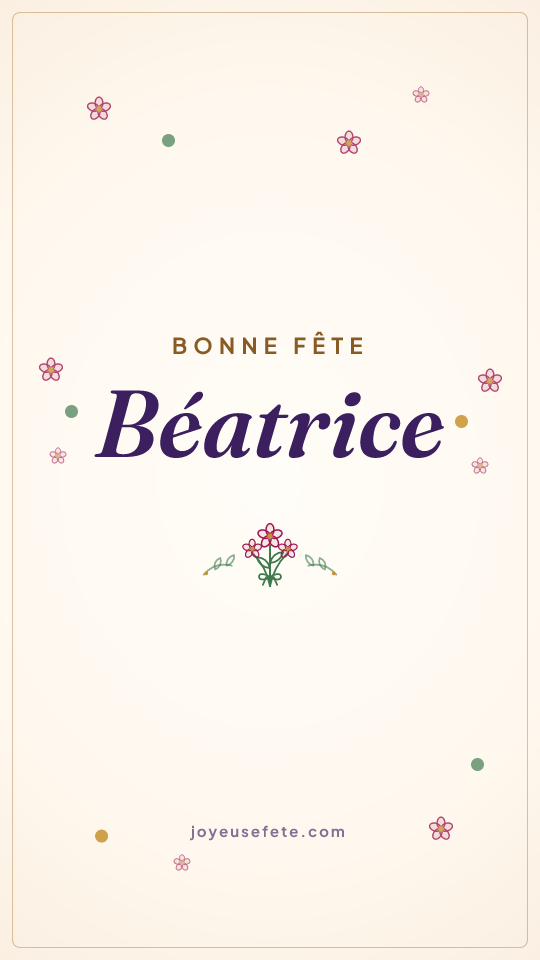 Image « Bonne fête Béatrice » au format story