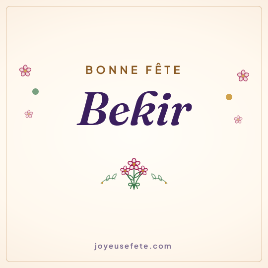 Image carrée « Bonne fête Bekir » pour WhatsApp