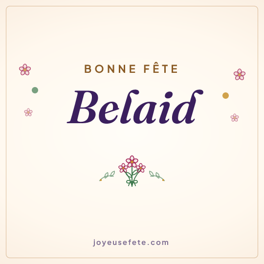 Image carrée « Bonne fête Belaid » pour WhatsApp