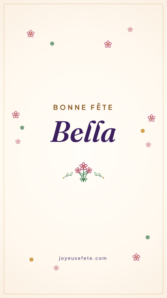 Image « Bonne fête Bella » au format story