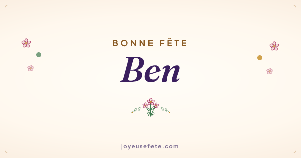 Image « Bonne fête Ben » au format large