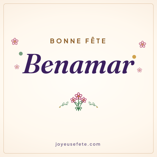 Image carrée « Bonne fête Benamar » pour WhatsApp