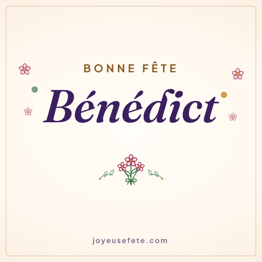 Image carrée « Bonne fête Bénédict » pour WhatsApp