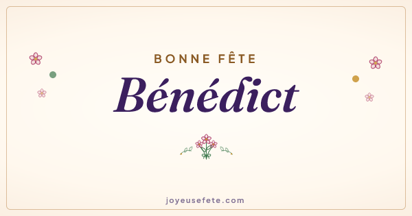 Image « Bonne fête Bénédict » au format large