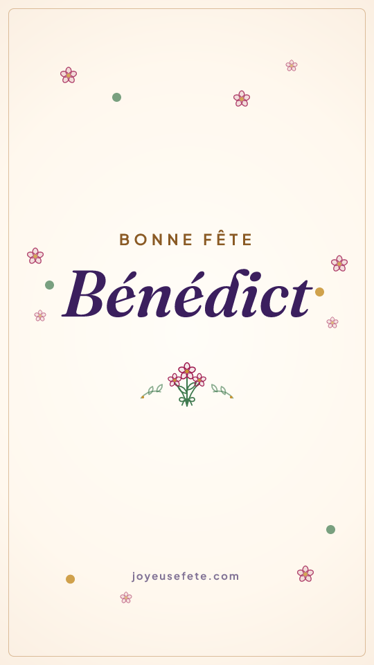 Image « Bonne fête Bénédict » au format story